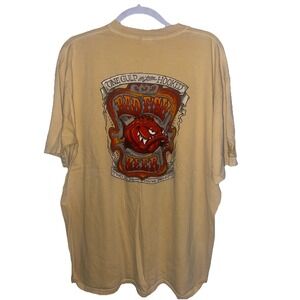 Vintage Crazy Shirts Hawaii‎ Red Fish Beer Double Sided T Shirt XL